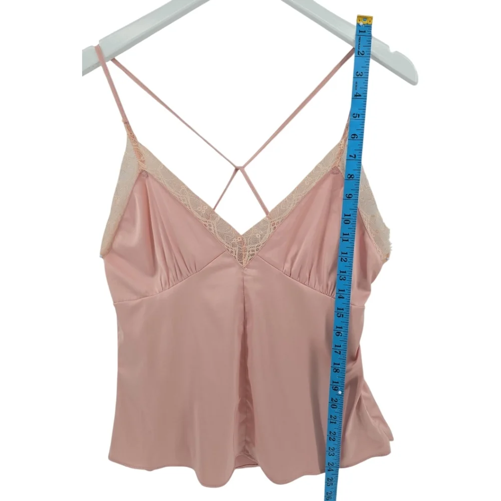 Superdown By The Way Camisole Size Medium Lace Trim Pink Cross Back Buttons